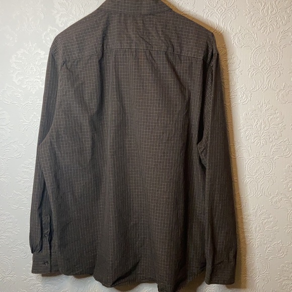 Calvin Klein dark plaid cotton button up shirt - Picture 4 of 4